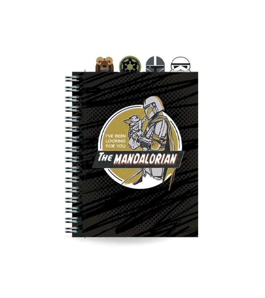 CUADERNO ESPIRAL MANDALORIAN A5 CON DIVISORES CUADRÍCULA 80 G 100 HOJAS