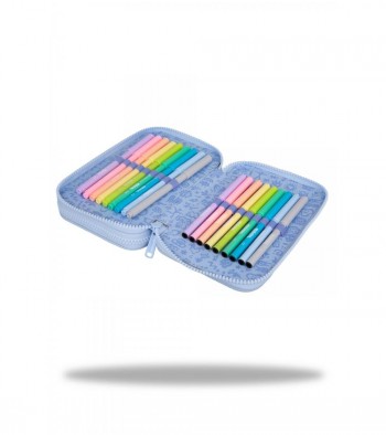 ESTUCHE PLUMIER DOS PISOS PASTEL POWDER BLUE