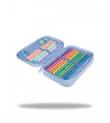 ESTUCHE PLUMIER DOS PISOS PASTEL POWDER BLUE