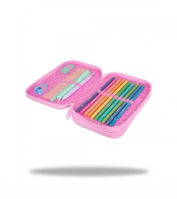 ESTUCHE PLUMIER DOS PISOS PASTEL POWDER PINK