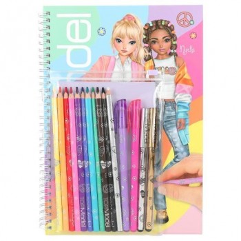 LIBRO DE COLOREAR CON SET DE COLORES TOPMODEL