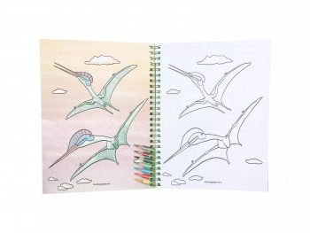 LIBRO DE COLOREAR CON LÁPICES DE COLORES DINO WORLD