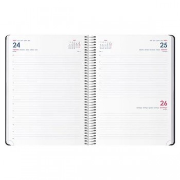 AGENDAS ANUALES 2026 SYNCRO NEGRO DÍA PÁGINA ESPIRAL 21 x 29