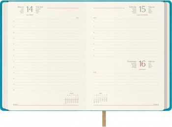 AGENDAS ANUALES 2026 SAMBA TURQUESA DÍA PÁGINA 15 x 21