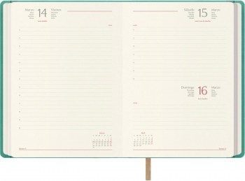 AGENDAS ANUALES 2026 SAMBA VERDE MENTA DÍA PÁGINA 15 x 21