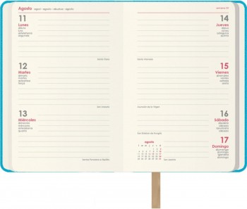 AGENDAS ANUALES 2026 SAMBA TURQUESA SEMANA VISTA BOLSILLO 8,5 x 13