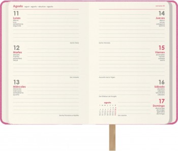 AGENDAS ANUALES 2026 SAMBA FUCSIA SEMANA VISTA BOLSILLO 8,5 x 13
