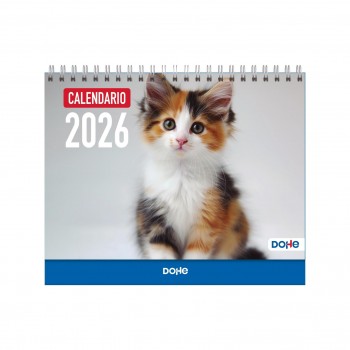 CALENDARIO SOBREMESA 2026  GATOS MES VISTA 15 x 21
