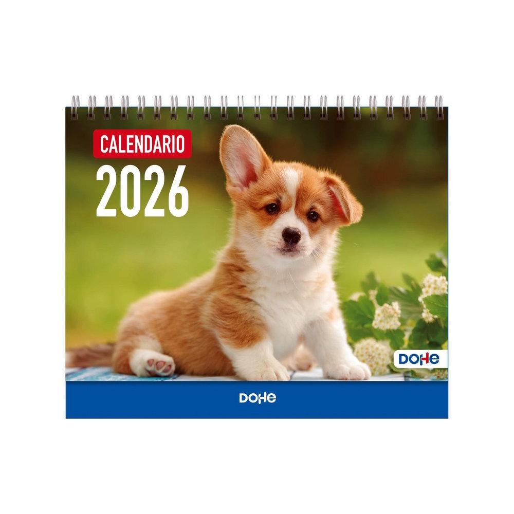 CALENDARIO SOBREMESA 2026  PERROS MES VISTA 15 x 21