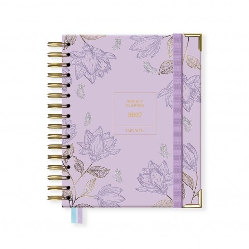 AGENDA DEL AÑO TAKENOTE 2027 A5 SEMANA VISTA WIREO AMELIA (MATERIAL LAVANDA)