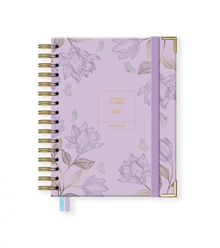 AGENDA DEL AÑO TAKENOTE 2027 A6 SEMANA VISTA WIREO AMELIA (MATERIAL LAVANDA)