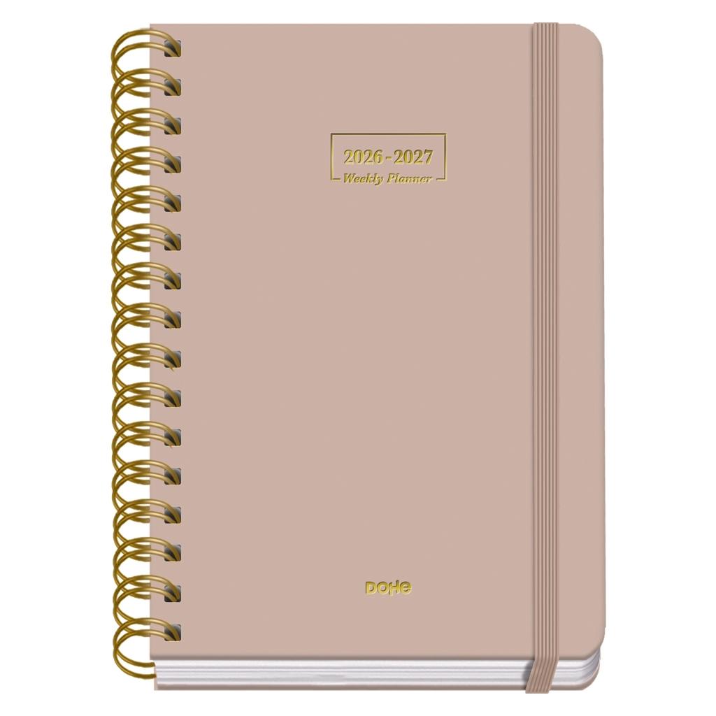 (26) AGENDA ESCOLAR 2026-2027 PREMIUM WIRE'O DÍA PÁGINA BEIGE A5 150 X 210