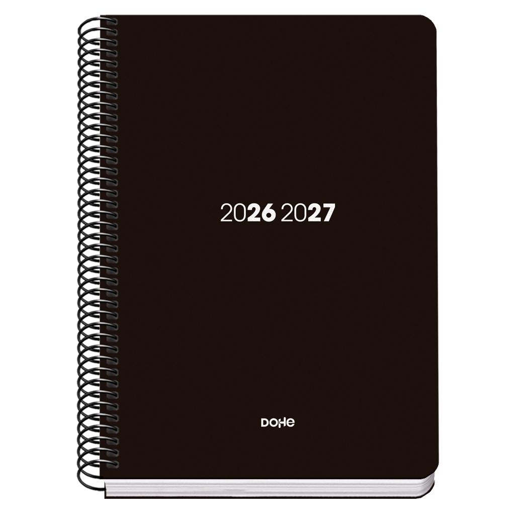 (26) AGENDA ESCOLAR 2026-2027 ELEMENT PP ESPIRAL DÍA PÁGINA NEGRO A5 150 X 210