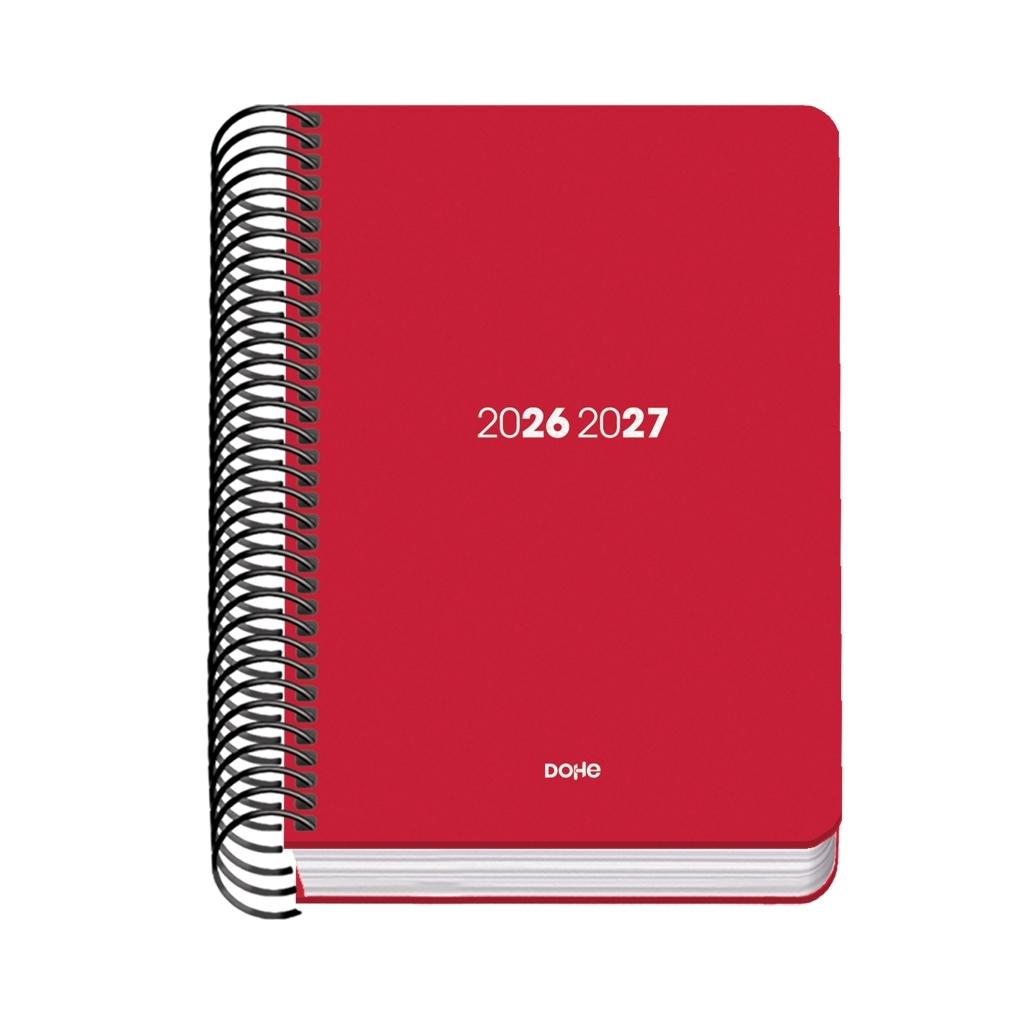 (26) AGENDA ESCOLAR 2026-2027 ELEMENT PP ESPIRAL DÍA PÁGINA ROJO A6 120 X 170