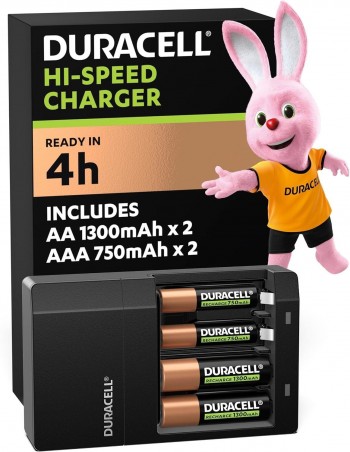 CARGADOR PILAS DURACELL 2 PILAS AA+ 2 PILAS AAA