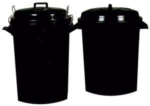 CUBO BASURA PLASTICO C/TAPA 100L NEGRO