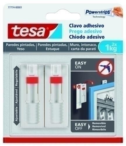 CLAVO ADHESIVO TESA AJUSTABLE PARA PAREDES PINTADAS Y YESO