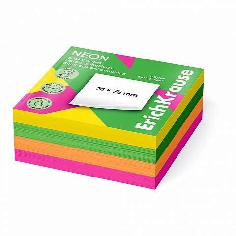 NOTAS ADHESIVAS CUBO 400H 75X76 COLOR NEON