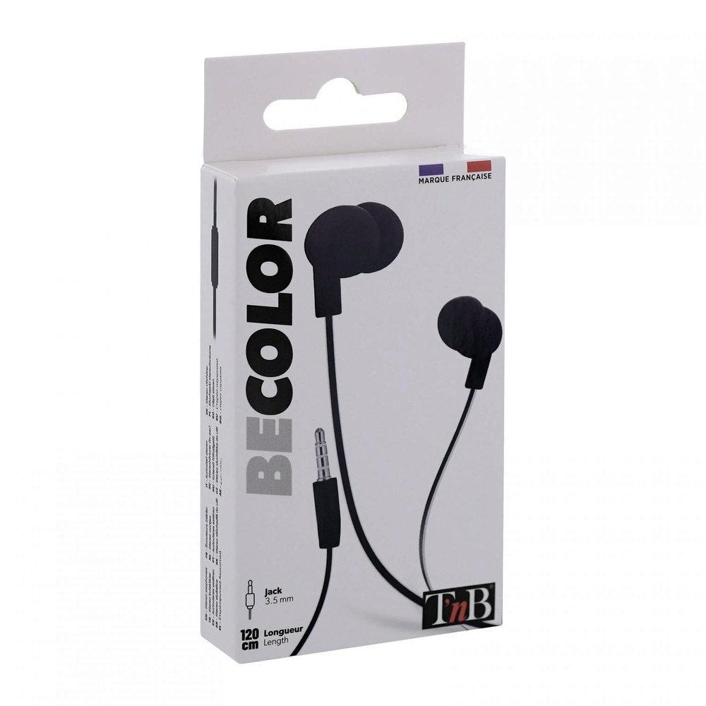 AURICULARES CON CABLE Y MICROFONO BE COLOR NEGRO/BLANCO JACK