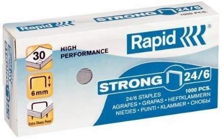 GRAPAS 24/6 CAJA 1000 UNIDADES STRONG GALVANIZADAS RAPID