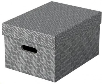 CAJA DE ALMACENAJE MEDIANA 365X265X205 COLOR GRIS