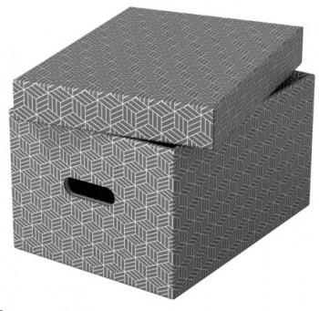 CAJA DE ALMACENAJE MEDIANA 365X265X205 COLOR GRIS