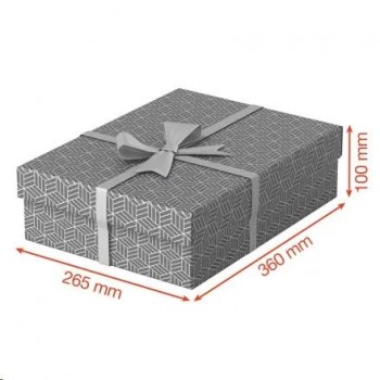CAJA DE ALMACENAJE MEDIANA 360X265X100 COLOR GRIS