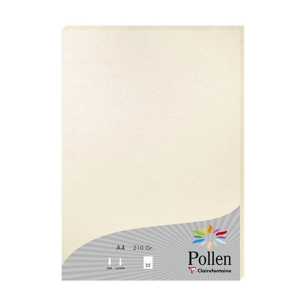 PAPEL POLLEN PAQ. 25H 210X297 MARFIL METALIZADO 210G