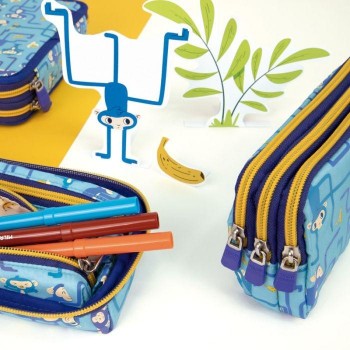 ESTUCHE 3 CREMALLERAS TANGLED MONKEYS - MILAN