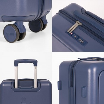 MALETA CABINA RÍGIDA 55 CM, MILAN 430 SINCE 1918, AZUL
