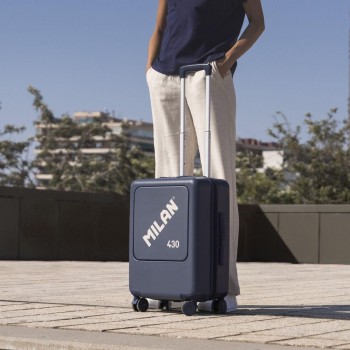 MALETA CABINA RÍGIDA 55 CM, MILAN 430 SINCE 1918, AZUL