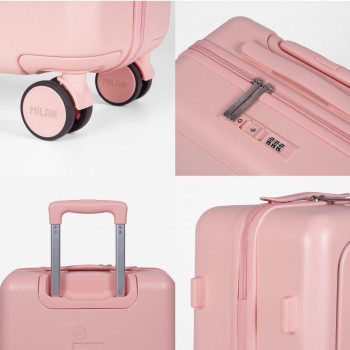 MALETA CABINA RÍGIDA 55 CM, MILAN 430 SINCE 1918, ROSA