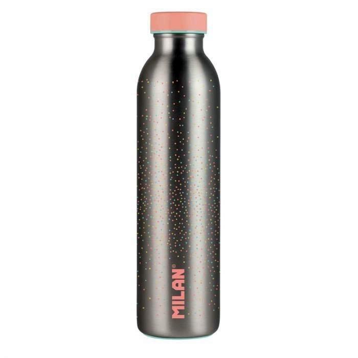 BOTELLA ISOTERMICA MILAN SERIE SILVER 0,59L COLOR PLATA-ROSA