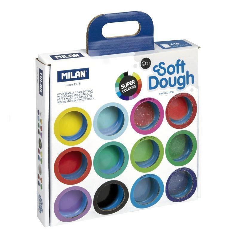 MALETÍN 16 BOTES 30 G PASTA BLANDA SOFT DOUGH COLORES SURTIDOS