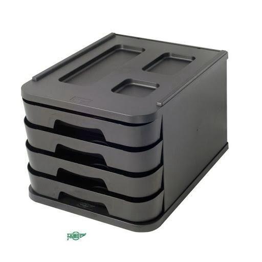 MODULO DE 4 CAJONES NEGRO PLASTICO RECICLADO