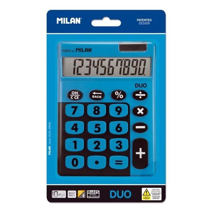 CALCULADORA DUO AZUL 10 DÍGITOS TECLAS GRANDES - MILAN