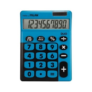CALCULADORA DUO AZUL 10 DÍGITOS TECLAS GRANDES - MILAN