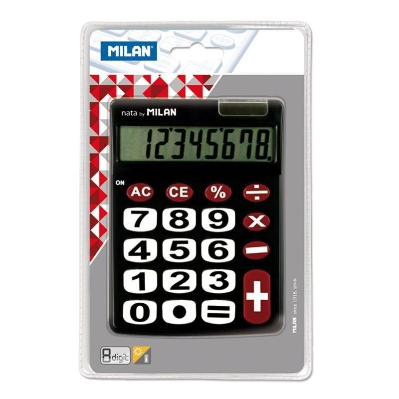 MILAN BLÍSTER CALCULADORA NEGRA 8 DÍGITOS