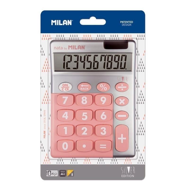 MILAN BLÍSTER CALCULADORA SILVER ROSA 10 DÍGITOS