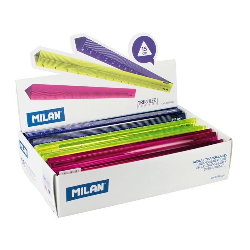 REGLA TRIANGULAR COLOR 15 CM MILAN