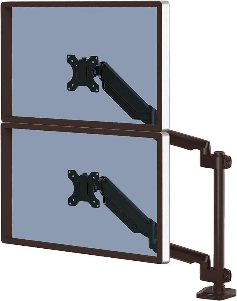 BRAZO PARA MONITOR DOBLE VERTICAL PLATINUM SERIES NEGRO