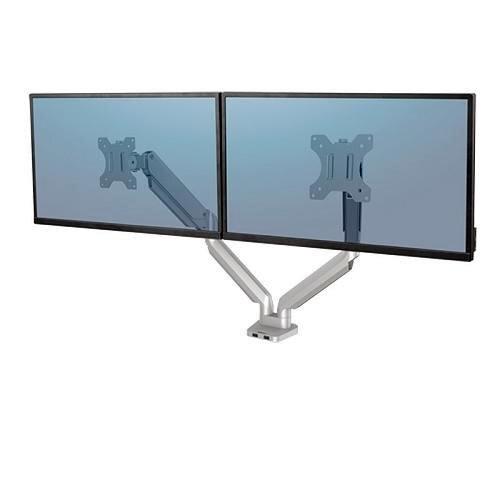 BRAZO PARA MONITOR DOBLE PLATINUM SERIES PLATA FELLOWES