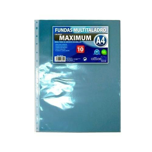 FRAGA PACK DE 10 FUNDAS MULTITALDRO CRISTAL TAMAÑO A-4