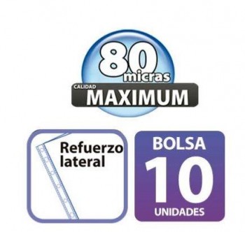 BOLSA 10 FUNDAS MULTITALADRO FOLIO MAXIMUM