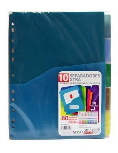 SET DE 10 SEPARADORES EXTRA CON BOLSILLO COLORLINE