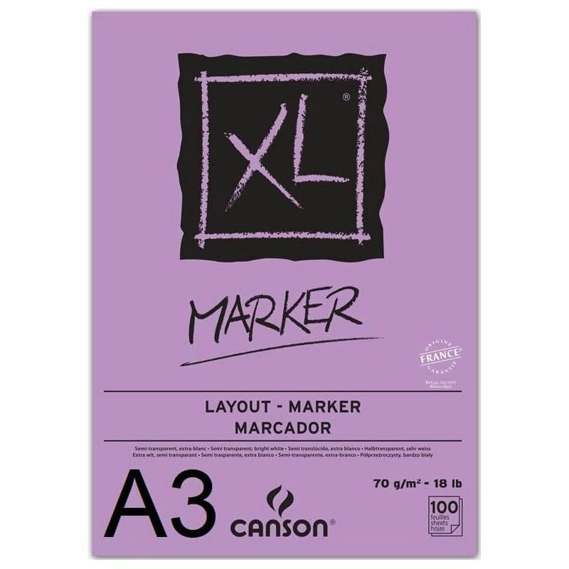 BLOC ENCOLADO XL MARKER CANSON A3 70GRS 100H