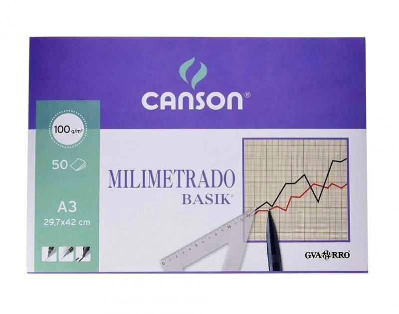 GUARRO CANSON PAPEL MILIMETRADO 50 HOJAS A-4 100 GR