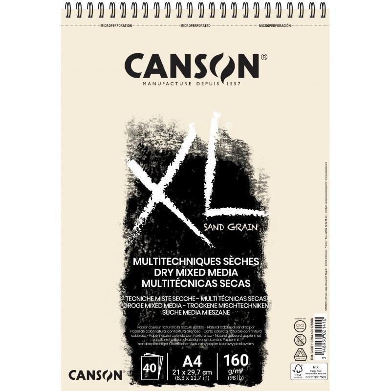 BLOC DE ESBOZO CANSON TECNICAS SECAS NATURAL A4 160GRS 40H MICROPERFORADO