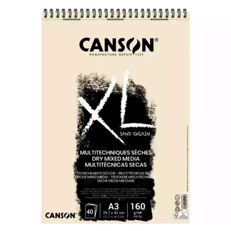 BLOC DE ESBOZO CANSON TECNICAS SECAS NATURAL A3 160GRS 40H MICROPERFORADO