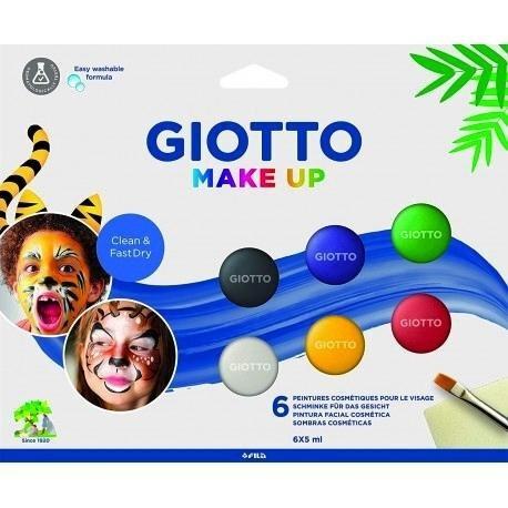 MAQUILLAJE EN CREMA SET DE 6 COLORES BASICOS  PINCEL Y ESPONJA
